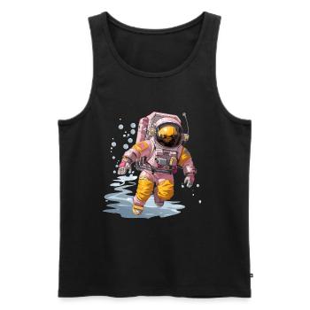 Pink Spacewalker im Gelb-Orangenanzug - Männer Premium Bio Tank Top - Schwarz - Vorne - Michal (187cm)