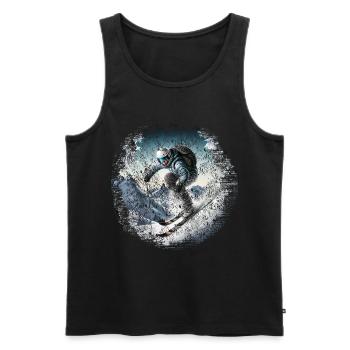 Vintage Ski Freeride / Futuristischer Skifahrer - Männer Premium Bio Tank Top - Schwarz - Vorne - AI Model Male 178 light (178cm)