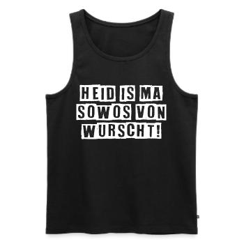 HEID IS MA SOWOS VON WURSCHT! - Männer Premium Bio Tank Top - Schwarz - Vorne - Michal (187cm)