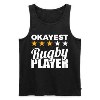 Funny rugby player - Men's Premium Organic Tank Top - black - Front - Michal (187cm)