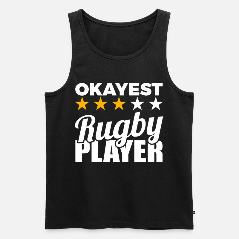 Witziger Rugbyspieler - Männer Premium Bio Tank Top - Schwarz