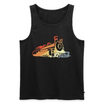Vintage Dampflokomotive - Männer Premium Bio Tank Top - Schwarz - Vorne - Michal (187cm)
