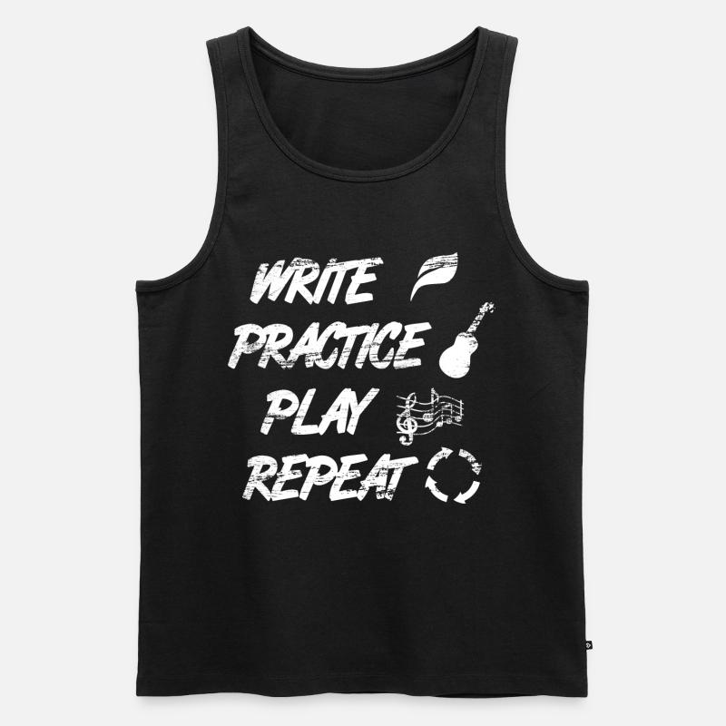 Write Practice Play Repeat - Männer Premium Bio Tank Top - Schwarz