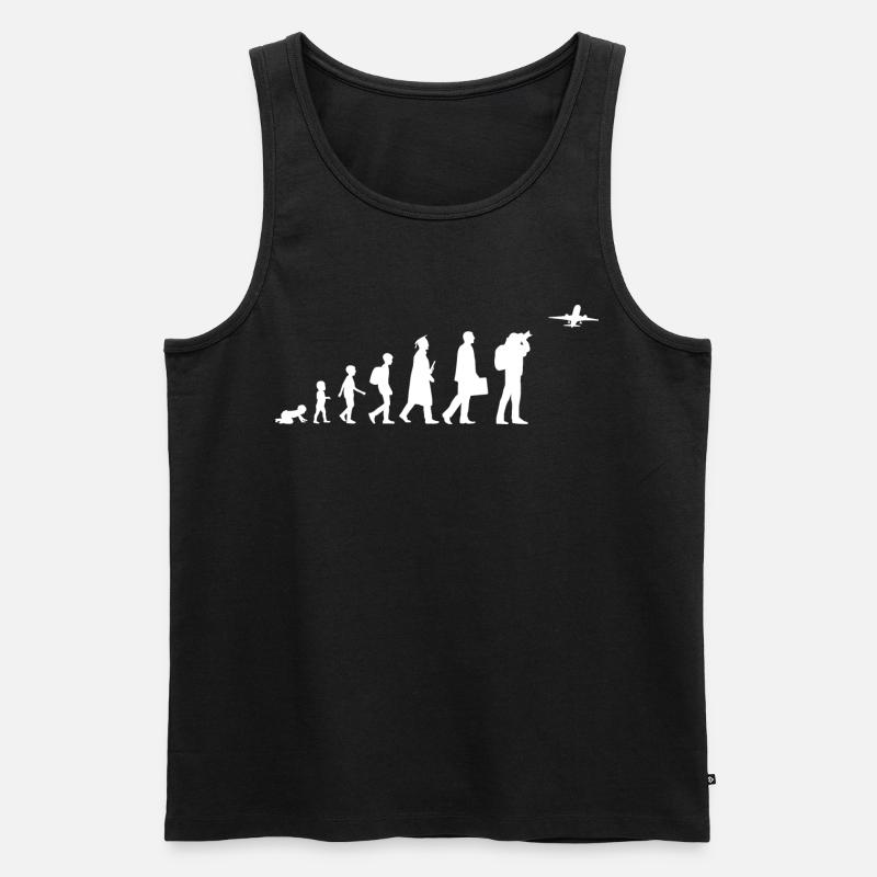 Passionné d’avion Evolution - Débardeur bio Premium Homme - noir