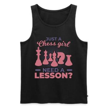 Chess Girl - Men's Premium Organic Tank Top - black - Front - AI Model Male 178 light (178cm)
