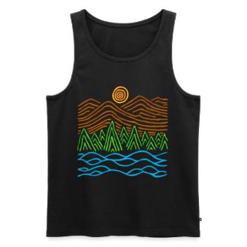 Seltsame Landschaft - Männer Premium Bio Tank Top - Schwarz - Vorne - AI Model Male 178 light (178cm)