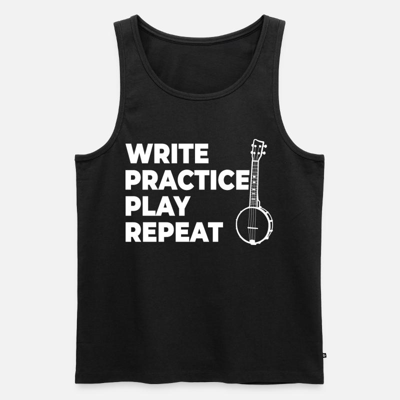 Writing, practicing, playing, repeating - Men's Premium Organic Tank Top - black