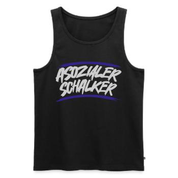 Asozialer Schalker | Gelsenkirchen Schalke - Männer Premium Bio Tank Top - Schwarz - Vorne - Michal (187cm)