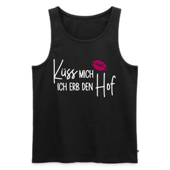 Küss mich Ich erb den Hof - Männer Premium Bio Tank Top - Schwarz - Vorne - Michal (187cm)