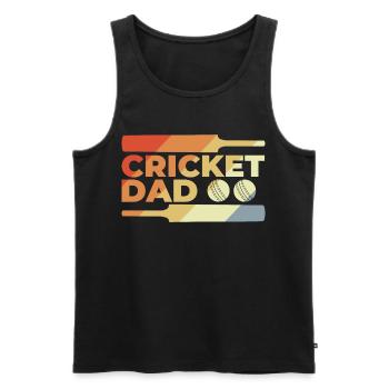 Lustige Cricket Papa - Männer Premium Bio Tank Top - Schwarz - Vorne - AI Model Male 178 light (178cm)
