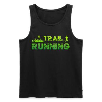 Trail Running Eagle Mountains Forest Shoes Profile Green - Men's Premium Organic Tank Top - black - Front - AI Model Male 178 light (178cm)