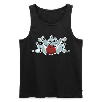 Bowling Strike - Men's Premium Organic Tank Top - black - Front - AI Model Male 178 light (178cm)