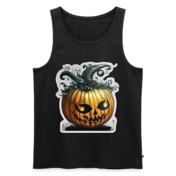 Pumpkin - Men's Premium Organic Tank Top - black - Front - AI Model Male 178 light (178cm)