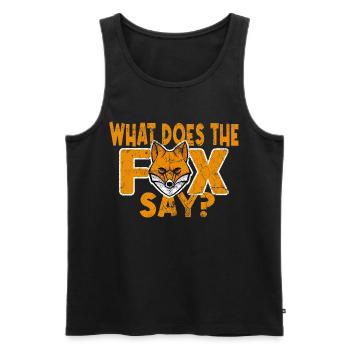 What does the Fox say - Männer Premium Bio Tank Top - Schwarz - Vorne - AI Model Male 178 light (178cm)