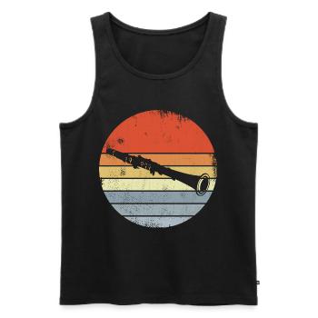 Vintage Clarinet Drawing - Men's Premium Organic Tank Top - black - Front - Michal (187cm)