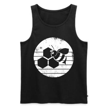 Honey bee sketch - Men's Premium Organic Tank Top - black - Front - AI Model Male 178 light (178cm)