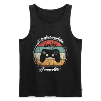 Kindergarten Level Complete Gamer - Männer Premium Bio Tank Top - Schwarz - Vorne - Michal (187cm)