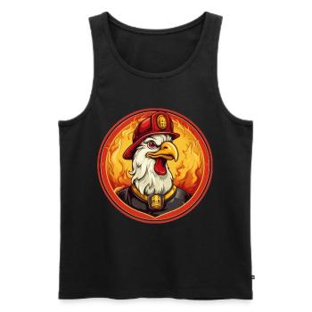 Feuerwehr Hahn - Männer Premium Bio Tank Top - Schwarz - Vorne - AI Model Male 178 light (178cm)
