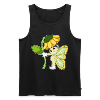 Butterfly Flower - Men's Premium Organic Tank Top - black - Front - Michal (187cm)