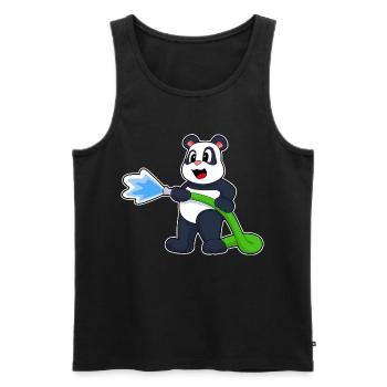 Panda Firefighter Fire Hose Fire Hose Fire Brigade - Men's Premium Organic Tank Top - black - Front - Michal (187cm)