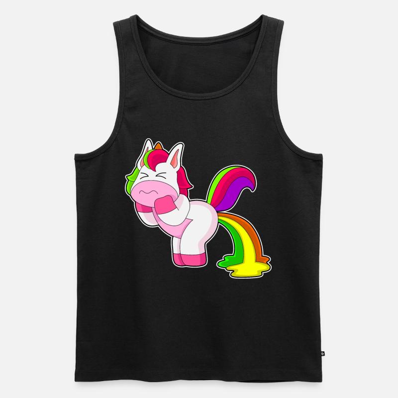 Einhorn Regenbogen - Männer Premium Bio Tank Top - Schwarz