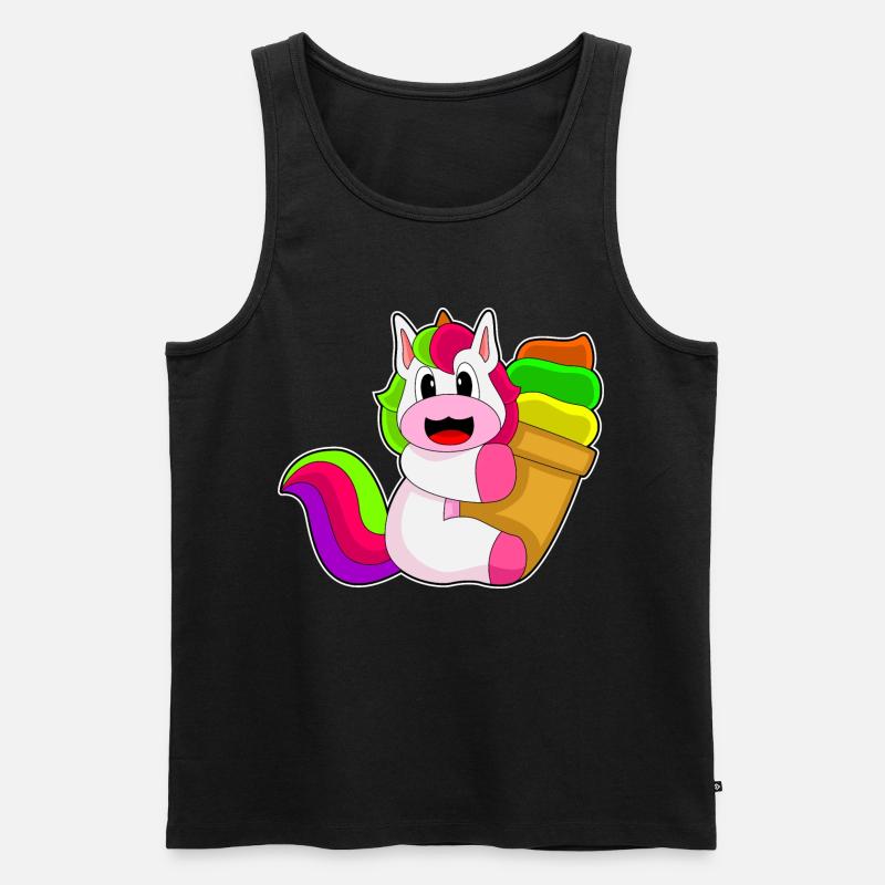 Einhorn Waffeleis - Männer Premium Bio Tank Top - Schwarz