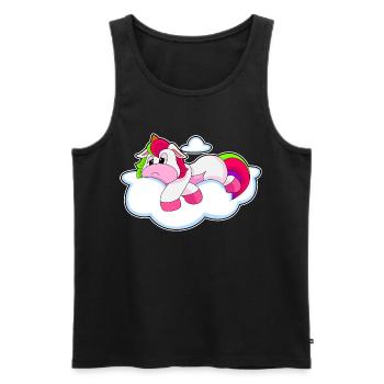 Unicorn Clouds - Men's Premium Organic Tank Top - black - Front - Michal (187cm)