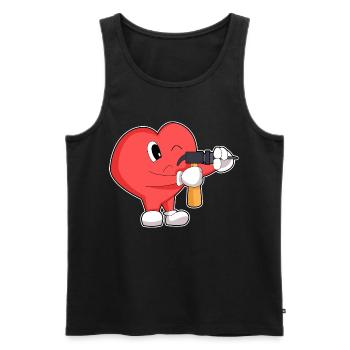 Herz Handwerker Bohrmaschine Handwerk - Männer Premium Bio Tank Top - Schwarz - Vorne - AI Model Male 178 light (178cm)