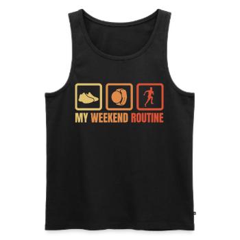 Läufer Wochenendroutine - Männer Premium Bio Tank Top - Schwarz - Vorne - Michal (187cm)