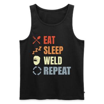 Welder Schedule - Men's Premium Organic Tank Top - black - Front - AI Model Male 178 light (178cm)