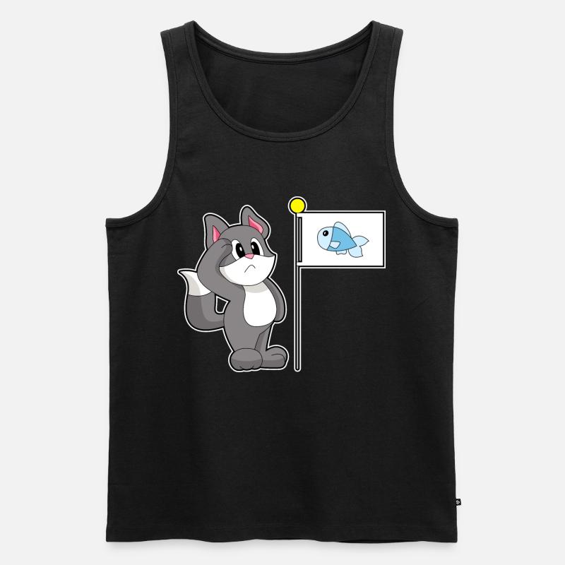 Drapeau de chat - Débardeur bio Premium Homme - noir