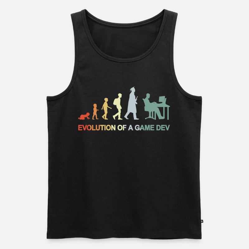 Game Dev Evolution - Männer Premium Bio Tank Top - Schwarz