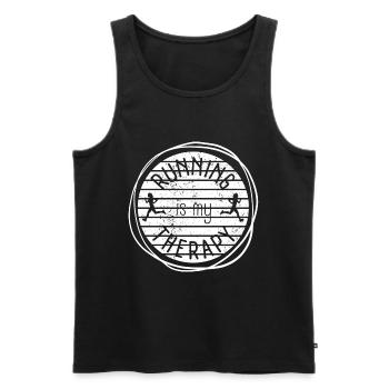 Running Is My Therapy Retro Sunset - Men's Premium Organic Tank Top - black - Front - Michal (187cm)