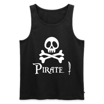 Pirate! (white) - Men's Premium Organic Tank Top - black - Front - AI Model Male 178 light (178cm)