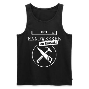 handwerk Wasserwaage Symbol Handwerker Icon Grafik - Männer Premium Bio Tank Top - Schwarz - Vorne - AI Model Male 178 light (178cm)