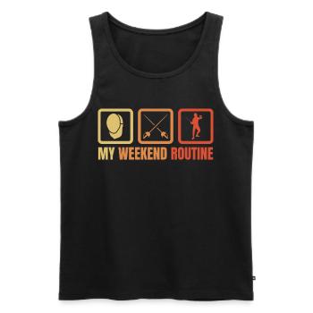 Fechter Wochenende - Männer Premium Bio Tank Top - Schwarz - Vorne - AI Model Male 178 light (178cm)