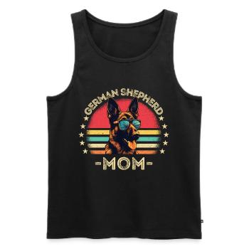 German Shepherd with sunglasses retro - Men's Premium Organic Tank Top - black - Front - Michal (187cm)