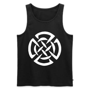 Weißes keltisches Graffiti - Männer Premium Bio Tank Top - Schwarz - Vorne - Michal (187cm)
