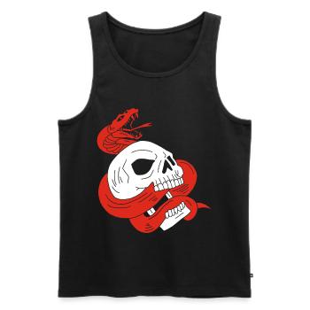 The skull and the red snake - Men's Premium Organic Tank Top - black - Front - Michal (187cm)