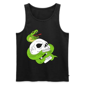 The skull and the snake - Men's Premium Organic Tank Top - black - Front - AI Model Male 178 light (178cm)