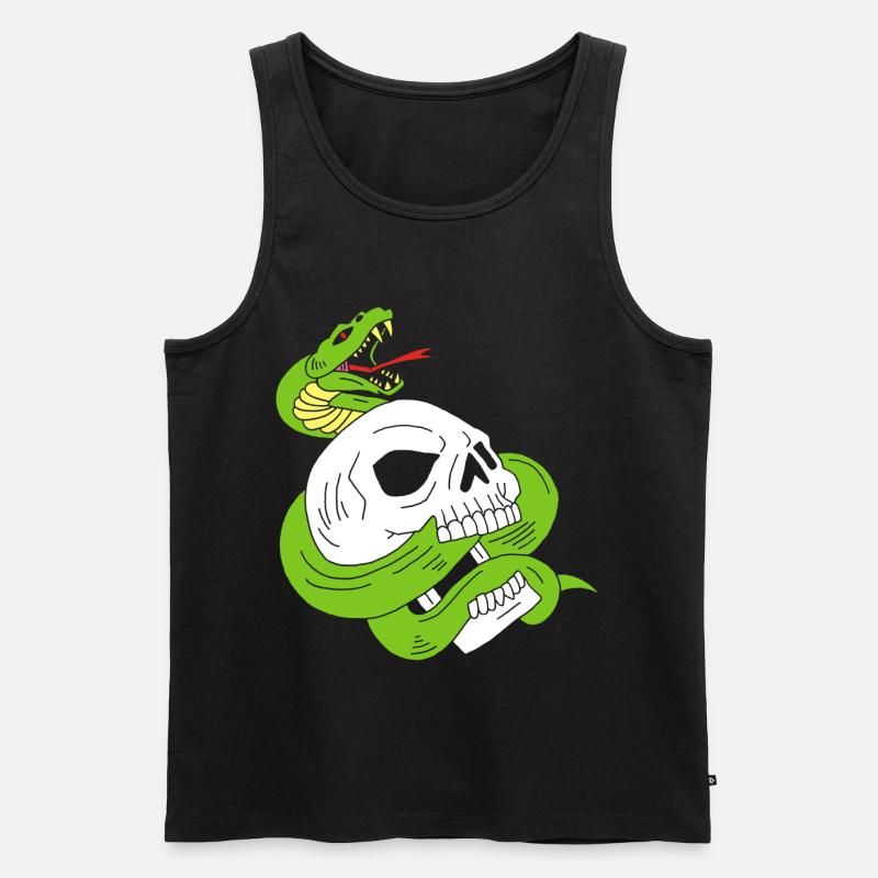 Der Schädel und die Schlange - Männer Premium Bio Tank Top - Schwarz