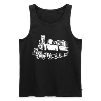 Steam locomotive sketch - Men's Premium Organic Tank Top - black - Front - Michal (187cm)
