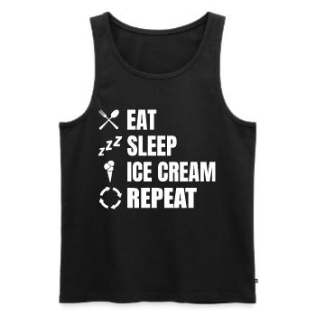 Eat Sleep Ice Cream Repeat - Männer Premium Bio Tank Top - Schwarz - Vorne - AI Model Male 178 light (178cm)