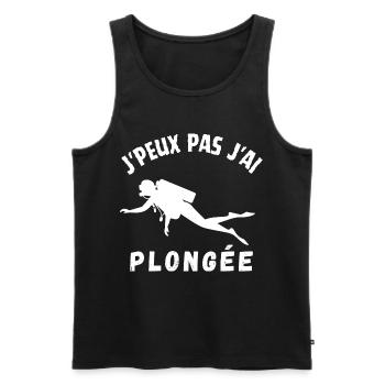 j'peux pas j'ai plongée cadeau humoristique - Débardeur bio Premium Homme - noir - Devant - Michal (187cm)