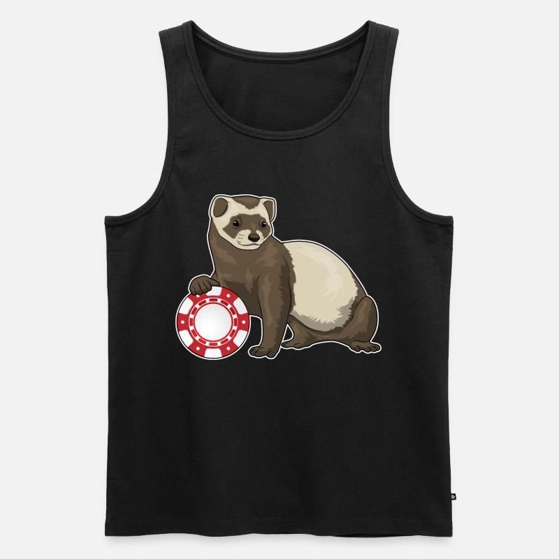 Frettchen Poker Pokerchips - Männer Premium Bio Tank Top - Schwarz