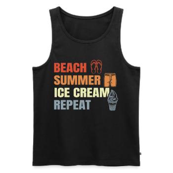 Vintage Eiscreme Spruch - Männer Premium Bio Tank Top - Schwarz - Vorne - AI Model Male 178 light (178cm)