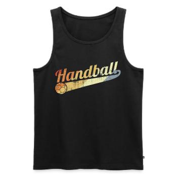 Vintage Handball - Männer Premium Bio Tank Top - Schwarz - Vorne - Michal (187cm)