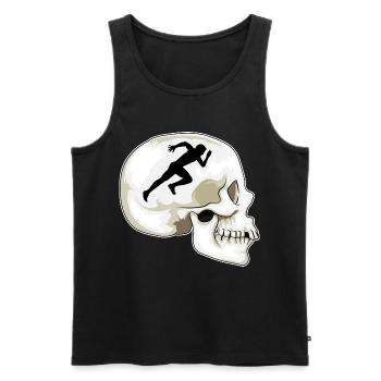 Skull Jogger Jogging Sport - Débardeur bio Premium Homme - noir - Devant - Michal (187cm)