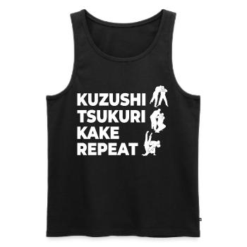 Kuzushi Tsukuri Kake Replay - Men's Premium Organic Tank Top - black - Front - AI Model Male 178 light (178cm)