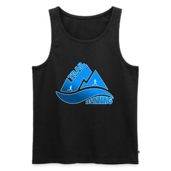 Trail Running Mountains Man Woman - Men's Premium Organic Tank Top - black - Front - AI Model Male 178 light (178cm)